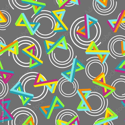 Vector Pattern 80s. Geometric Seamless Abstract Background. Retro Memphis Style 1980s.