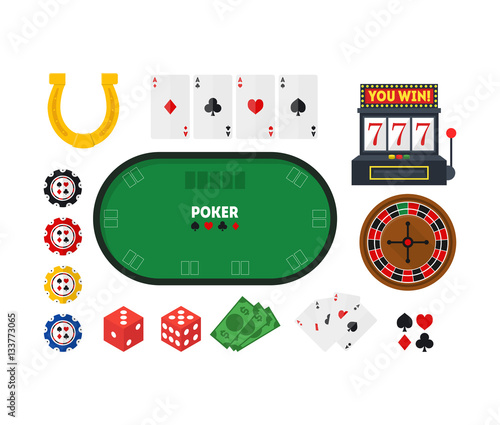 Cartoon Poker Set. Vector