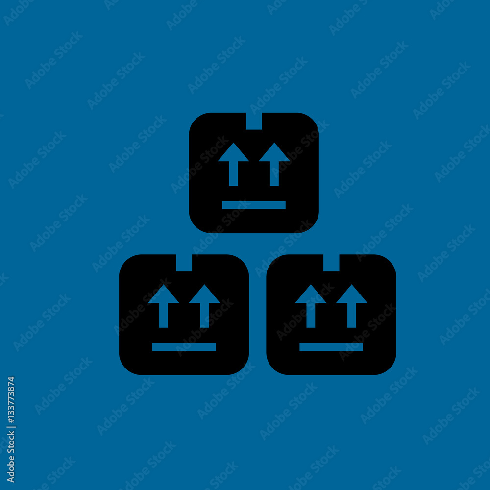 three stored boxes for delivery icon flat disign three stored boxes for delivery icon flat disign