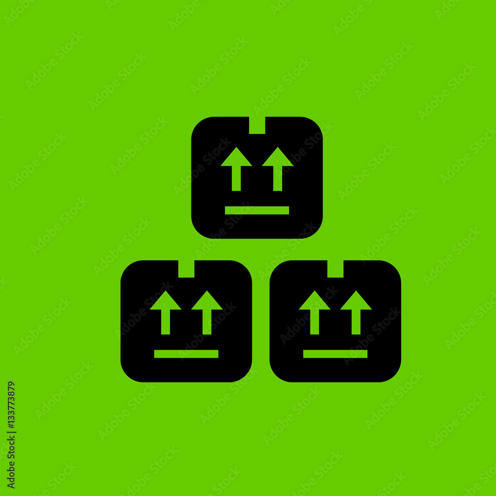 three stored boxes for delivery icon flat disign three stored boxes for delivery icon flat disign