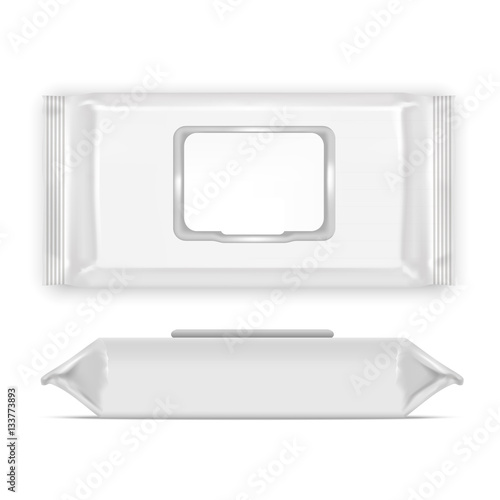 Realistic Template Blank White Wipes. Vector
