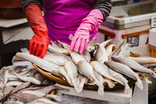 Φωτογραφία Seafood Market in Asia.