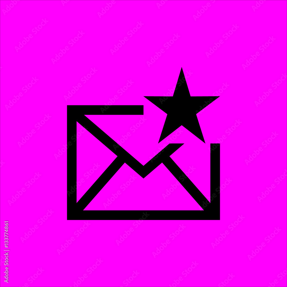 mail with star symbol icon flat disign mail with star symbol icon flat disign