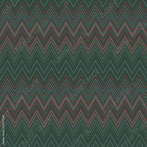 Seamless zigzag hatch pattern. Geometric stripy background. Wedged, striped, line lace texture. Stockings, lingerie, hosiery, garter, undies material theme. Brown, green, beige soft colored. Vector