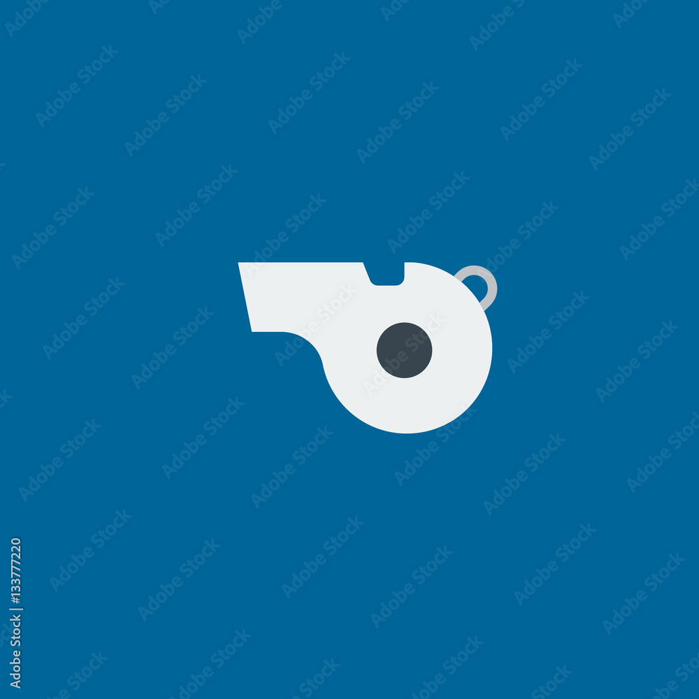 referee whistle icon flat disign