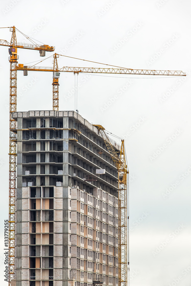Building of the inhabited monolithic house. Building of the inhabited monolithic house.