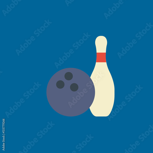 skittle and bowling ball icon flat disign