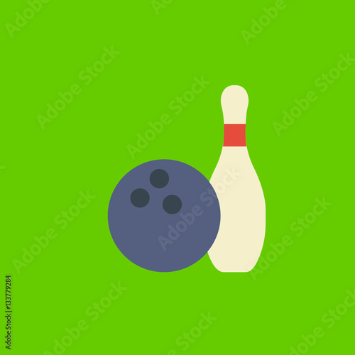 skittle and bowling ball icon flat disign