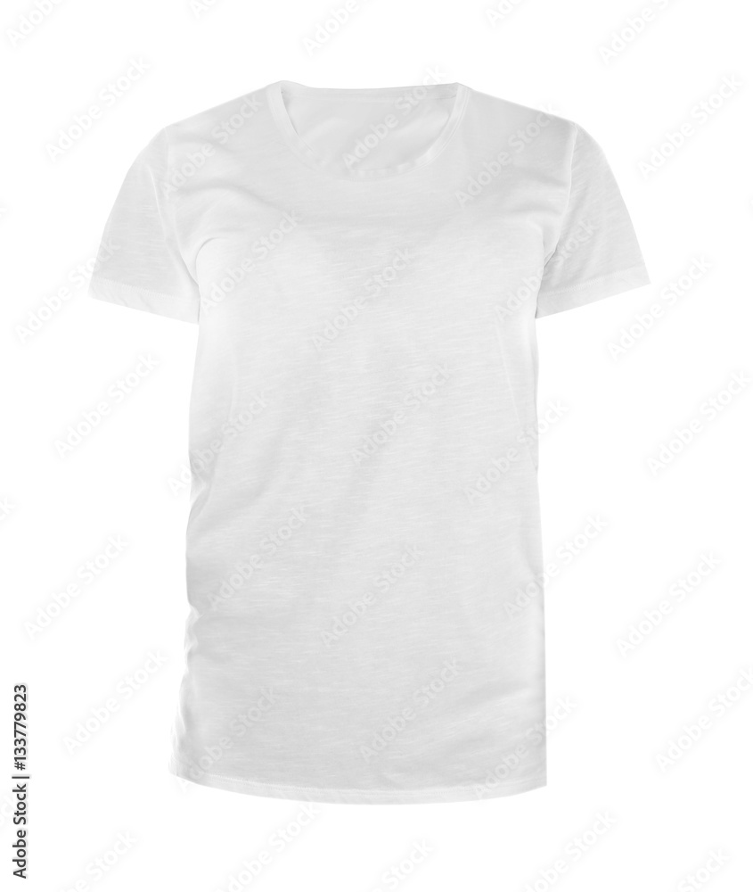 Front view of t-shirt on white background Front view of t-shirt on white background