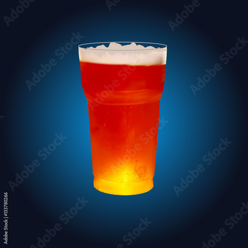 frosty glass of beer, vector illustration