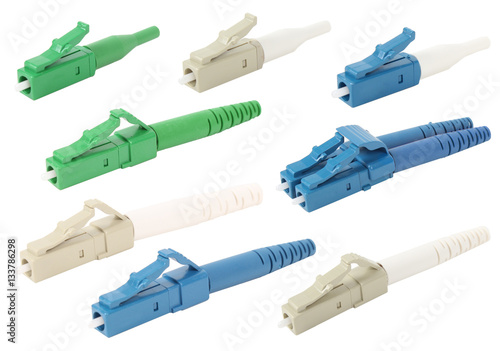 LC fiber optic connectors isolated photo