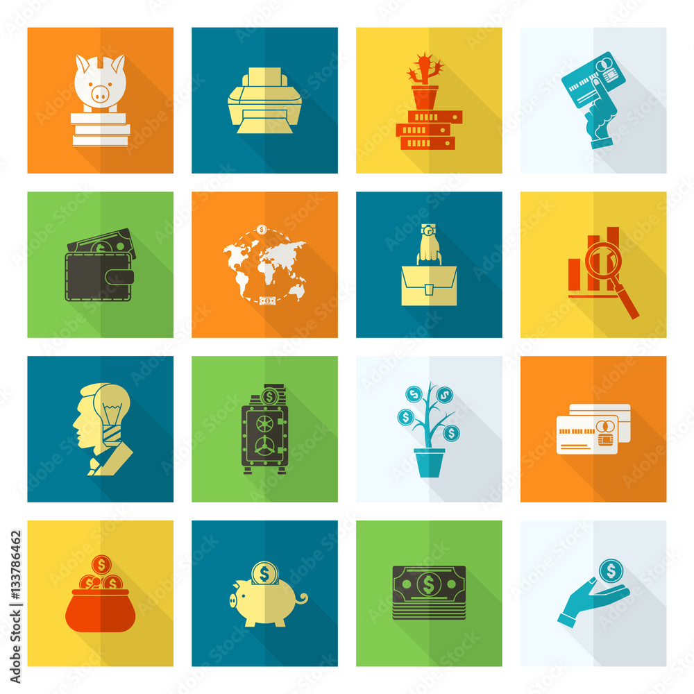 Fototapeta premium Business and Finance Icon Set