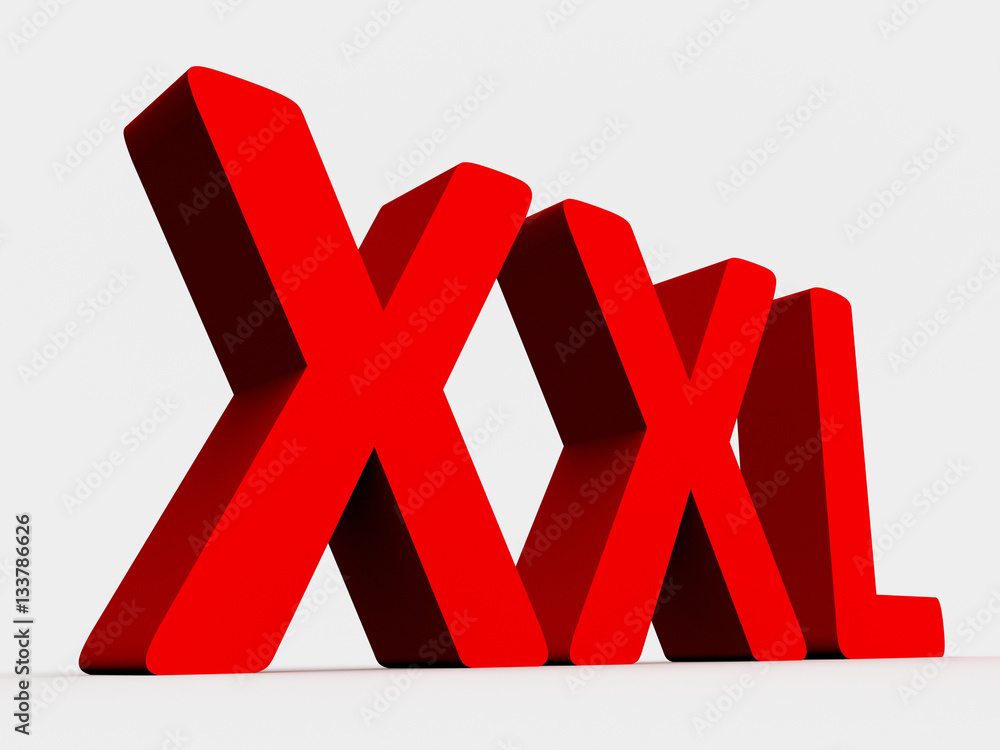 Obraz premium Big red text - letters XXL. Isolated 3D rendering.