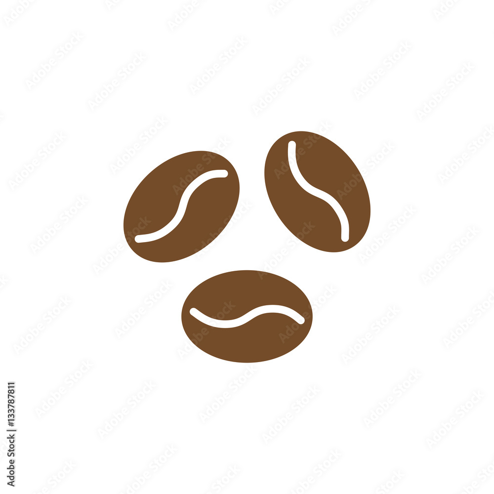 Obraz premium Wektor ikona ziaren kawy, wypełniony płaski znak, stałe kolorowy piktogram na białym tle. Symbol, ilustracja logo