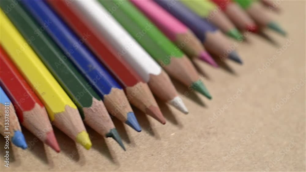Close-up of rotating color pencils
Close-up of rotating color pencils