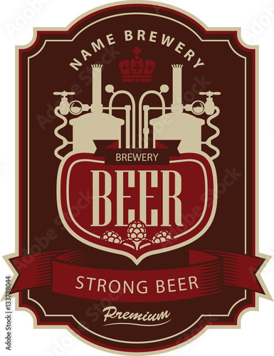 label beer with brewery in retro style