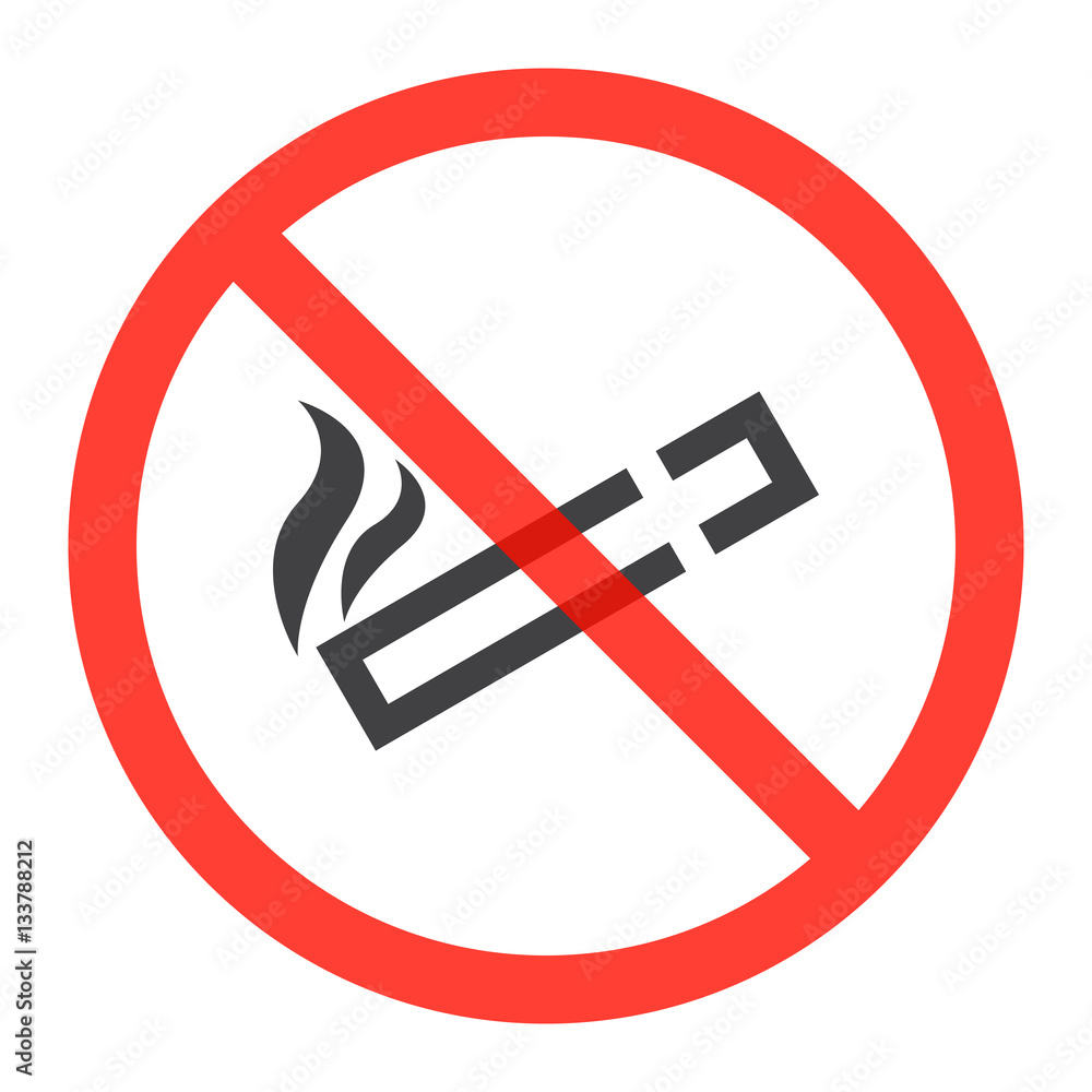 Cigarette line icon in prohibition red circle, No smoking ban or stop sign, forbidden symbol. Vector illustration isolated on white Cigarette line icon in prohibition red circle, No smoking ban or stop sign, forbidden symbol. Vector illustration isolated on white