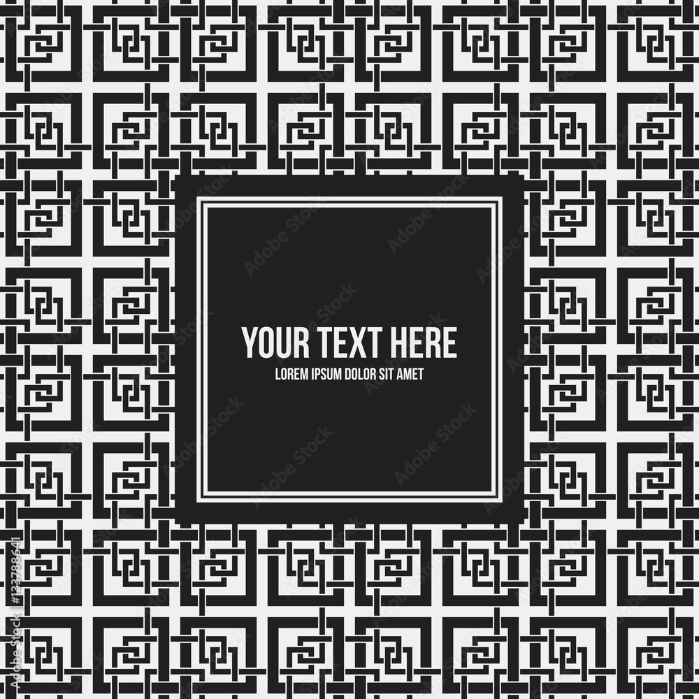 Text frame template with monochrome pattern. Useful for presentations, advertising and web design. Text frame template with monochrome pattern. Useful for presentations, advertising and web design.