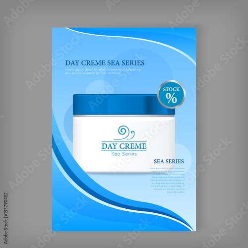 Day Cream Organic Series Bottle Isolated. Stock.
