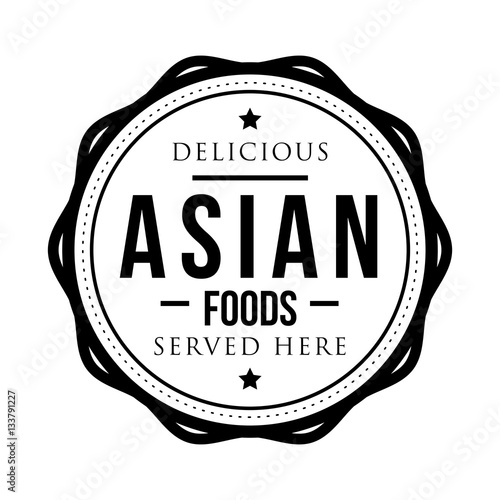 Delicious Asian Foods vintage stamp
