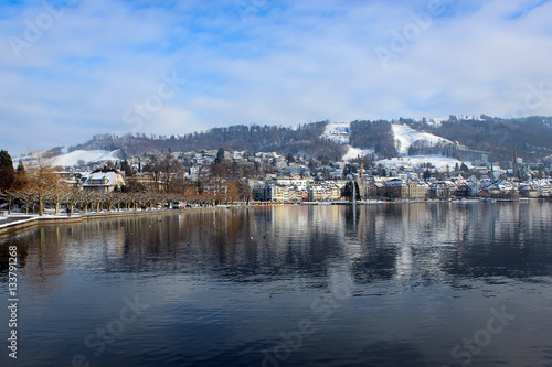 Town of Zug and Lake Zug panorama, Switzerland 
