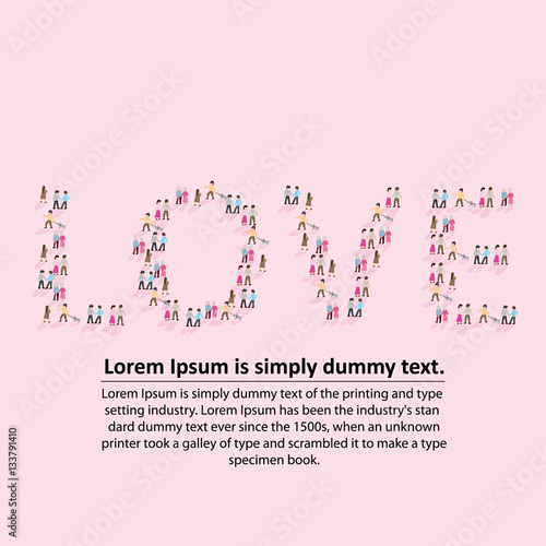 Love symbol concept, vector illustration.