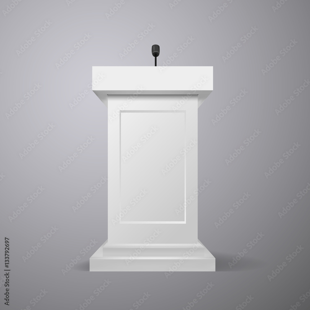 Tribune with microphone Tribune with microphone