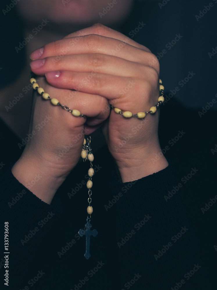 Hands with rosary Hands with rosary