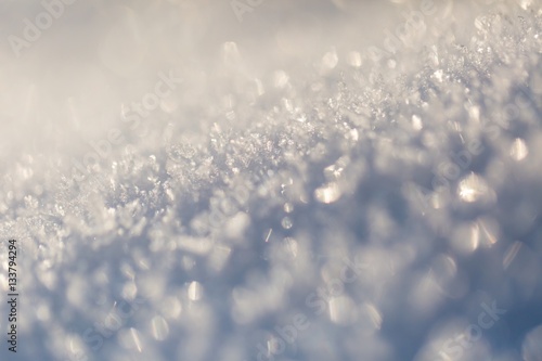 Snow crystals in big close up photo