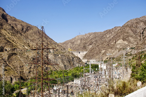 view of the hydroelectric power plant in Kyrgyzstan photo