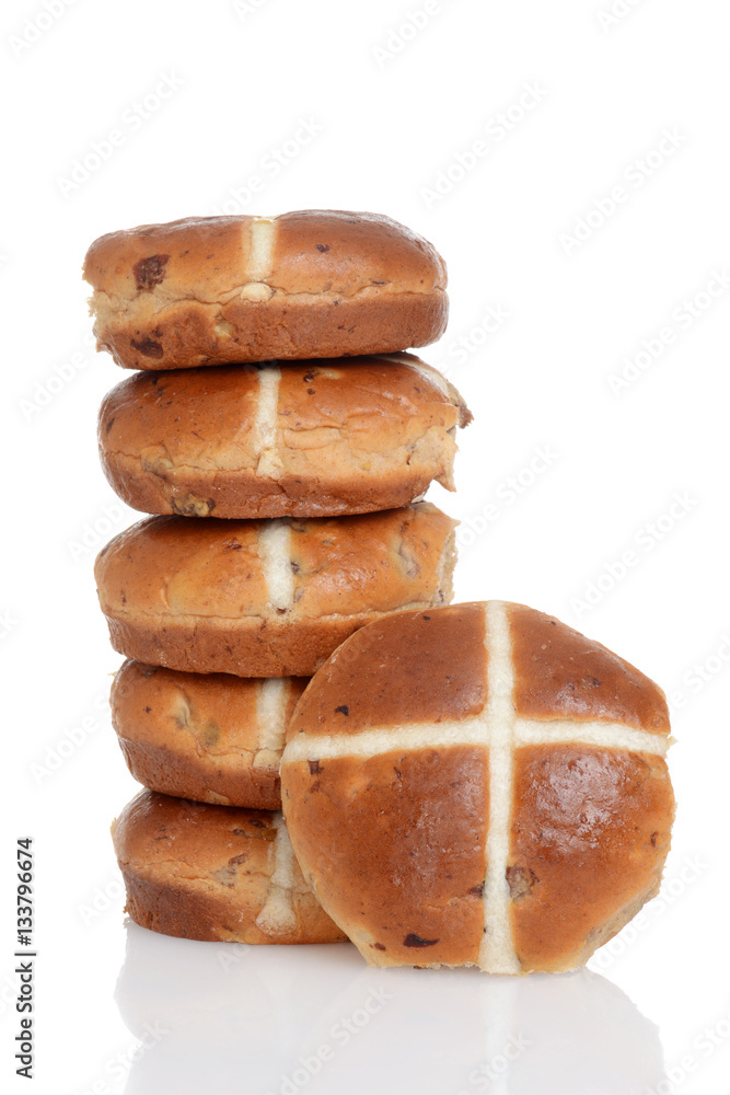 pile of hot cross buns