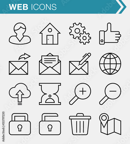 Set of pixel perfect web and business icons for mobile apps and web design.