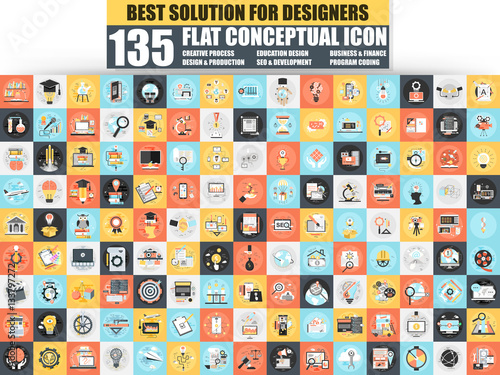 Set of flat icons concept vector design