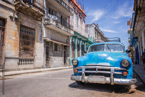 Photography Vintage classic american car in Havana, Cuba