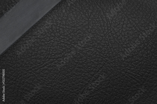 Close - up Black leather texture  photo