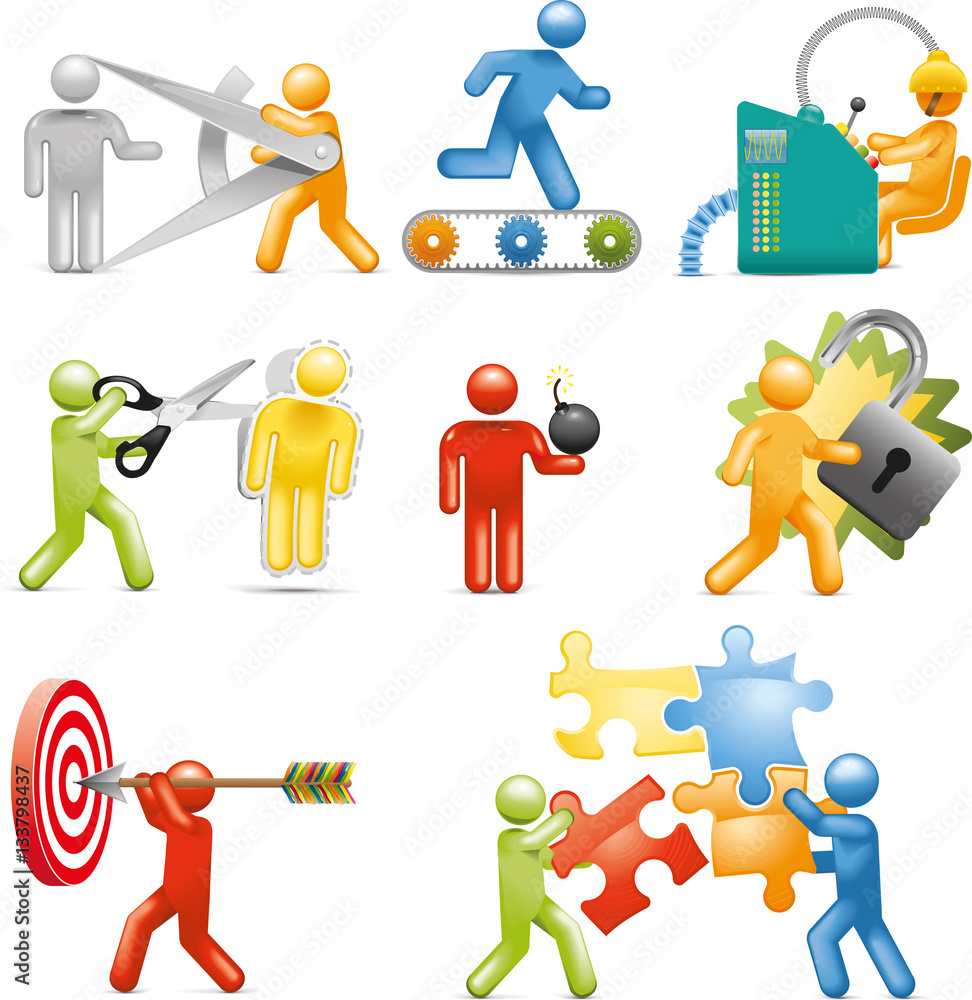 Marketing men Icon Set Marketing men Icon Set
