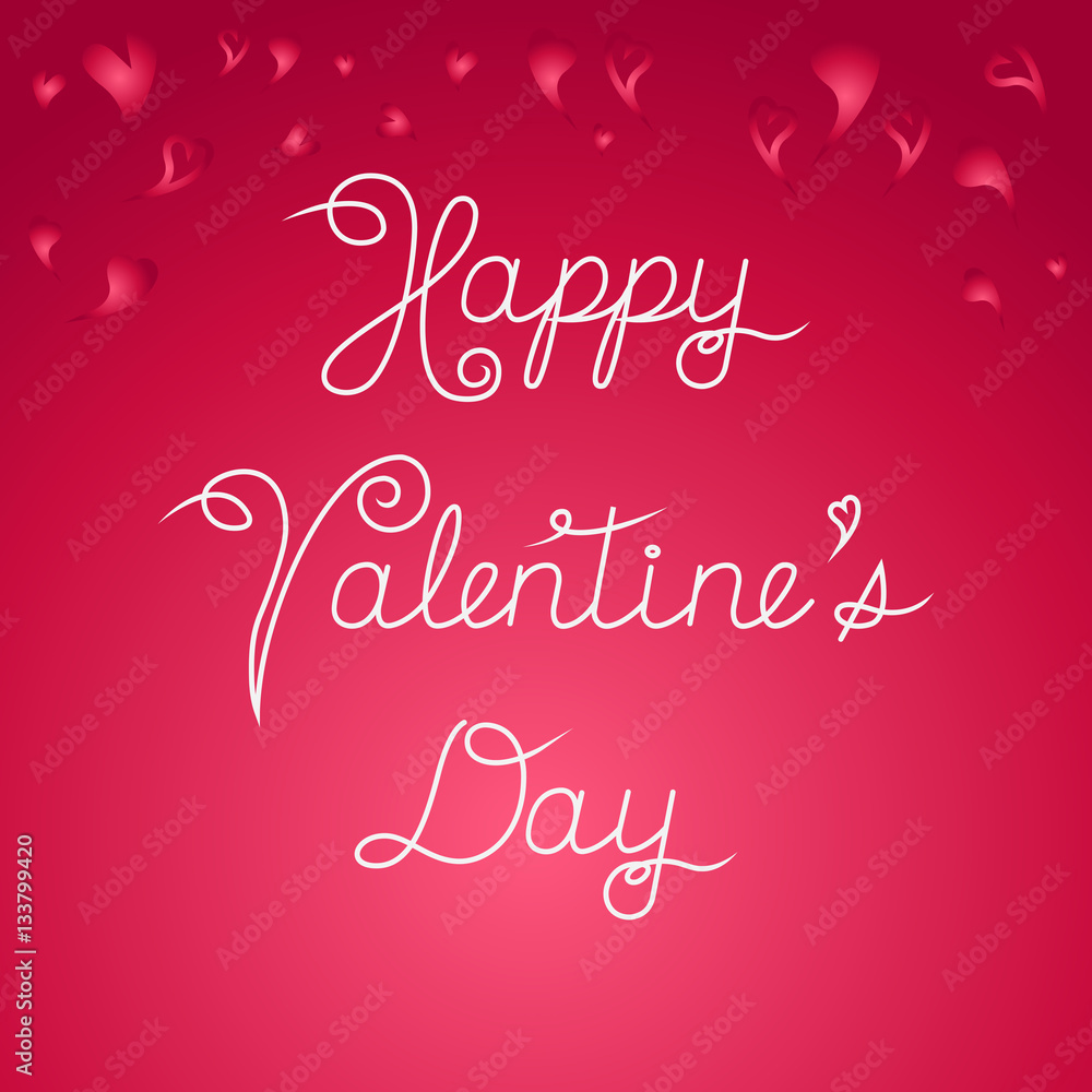 Valentine's Day calligraphy. Handwritten design of Happy Valentine's Day lettering for holiday card. Vector Illustration Valentine's Day calligraphy. Handwritten design of Happy Valentine's Day lettering for holiday card. Vector Illustration