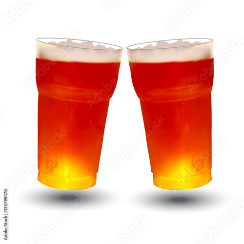 frosty glass of beer, vector illustration