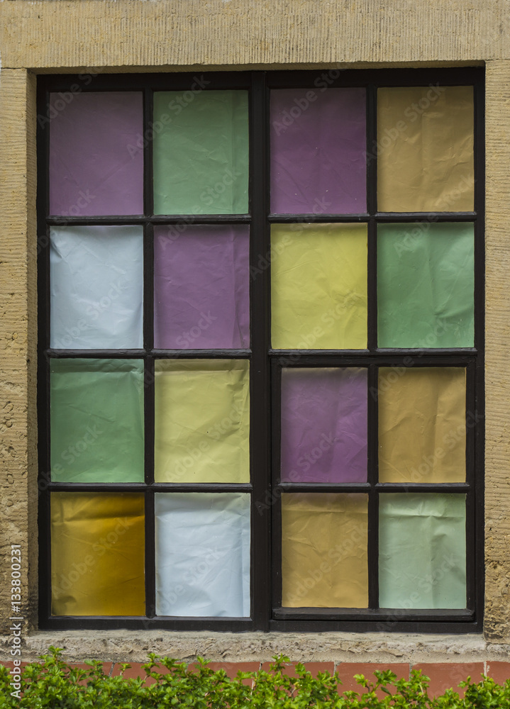 Fenster, farbiger Sichtschutz Fenster, farbiger Sichtschutz