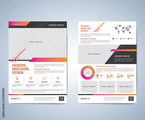 Business brochure flyer design layout template. Business brochure, flyer, magazine cover design template vector.layout education annual report A4 size.