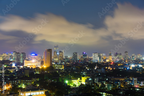 Aerial view of Hanoi skyline at night © Hanoi Photography