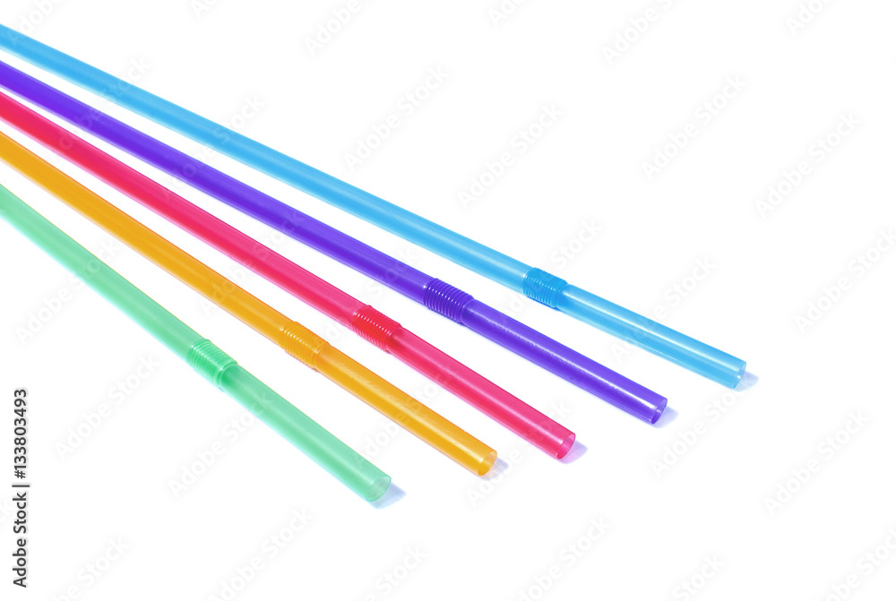 Colorful drinking straws on white Colorful drinking straws on white