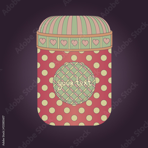 Vector vintage retro jar with sticker
