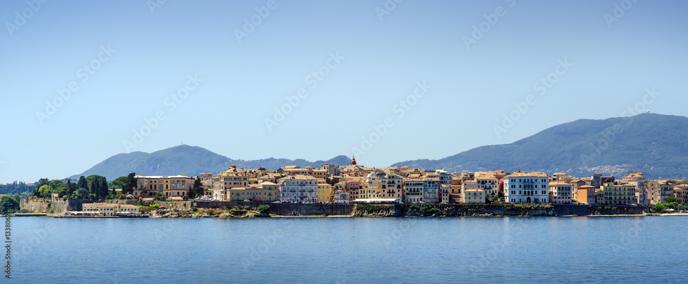 Skyline of beautiful mediterranean town from water