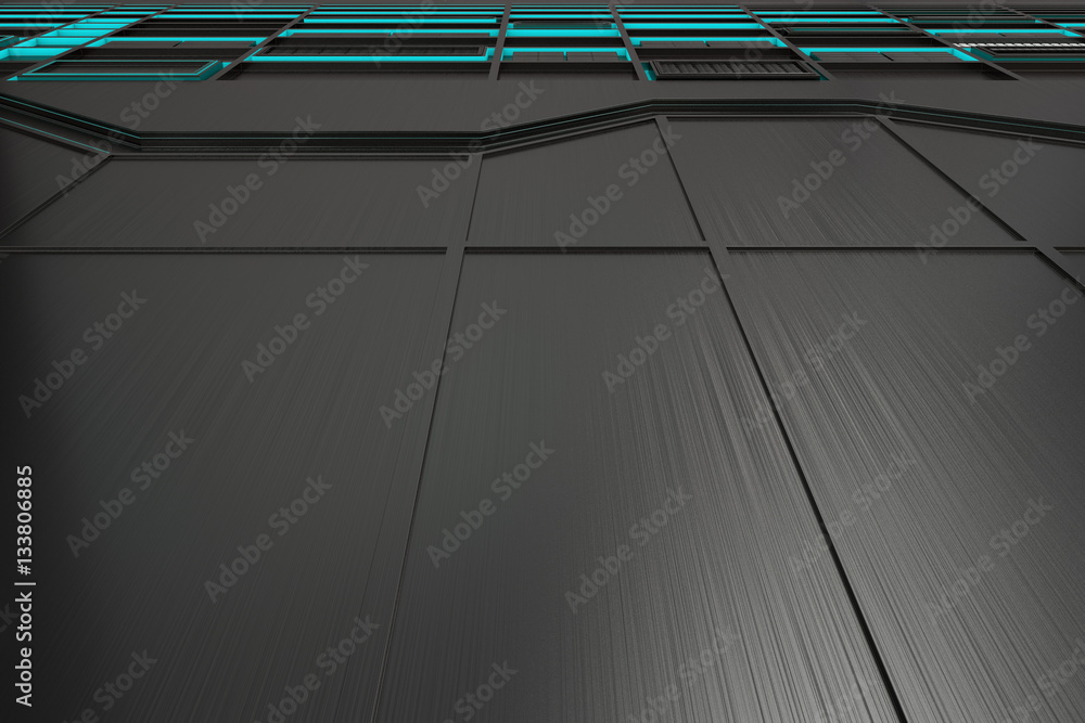 Obraz premium Futuristic technological or industrial background made from brus