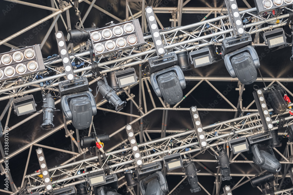 Obraz premium large music festival lighting rig - equipment identification removed
