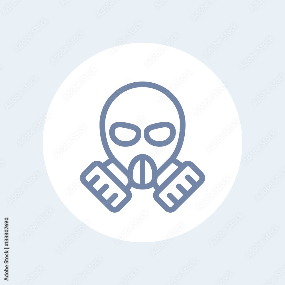 gas mask line icon isolated on white gas mask line icon isolated on white