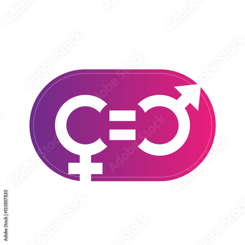 gender equity symbol, sign over white