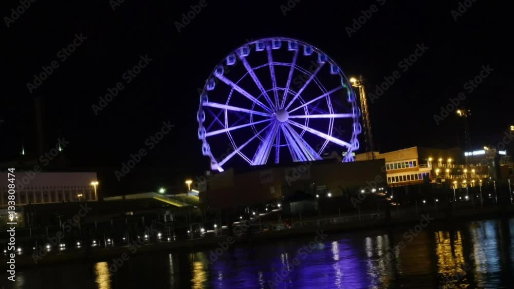Timelapse of purple color, Helsinki skywheel, at a dark new years evening night, in Helsinki, Finland Timelapse of purple color, Helsinki skywheel, at a dark new years evening night, in Helsinki, Finland