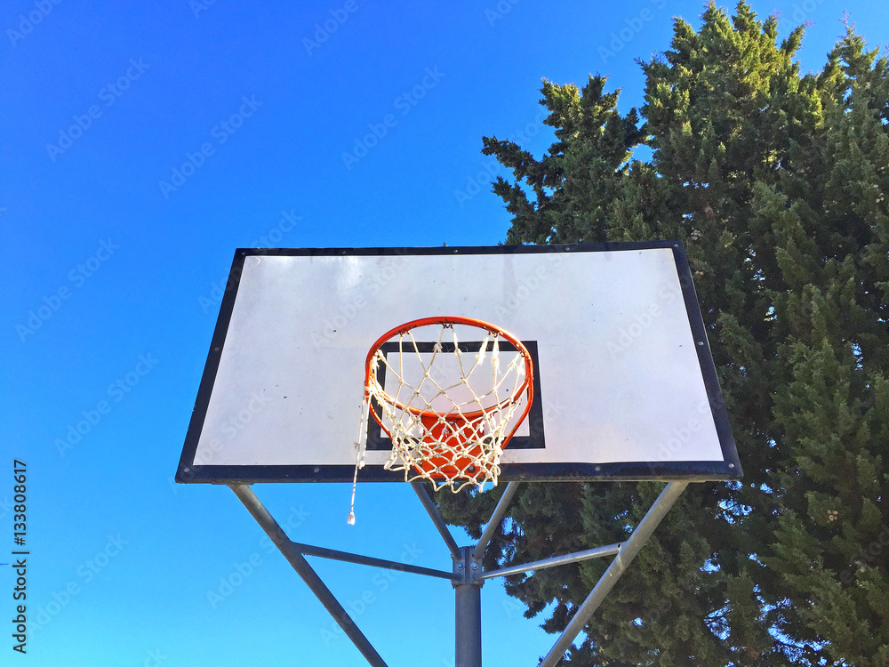 Basketball basket on a playground